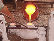 Molten Bronze is Poured into the Front Shell of "Sunnyside Up" ~ Step Nine: The Molten Bronze ~ Persons Seven, Eight & Nine