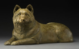 bronze Akita sculpture
