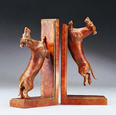 miniature bronze canine sculpture