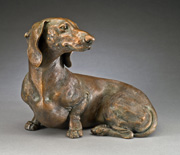 fine bronze sculpture of canines and figurative subject matter by Joy Beckner bronze sculptor