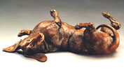 canine sculpture in bronze by Joy Beckner