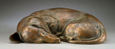 canine sculpture in bronze by Joy Beckner