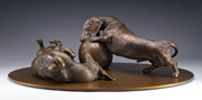 canine sculpture in bronze by Joy Beckner