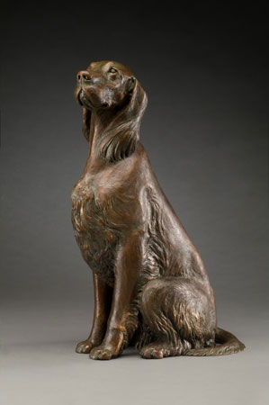 Gordon Setter bronze sculpture by Joy Beckner canine sculptor