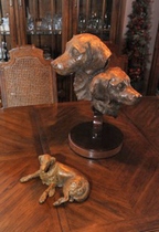 Canine sculpture in bronze by Joy Beckner