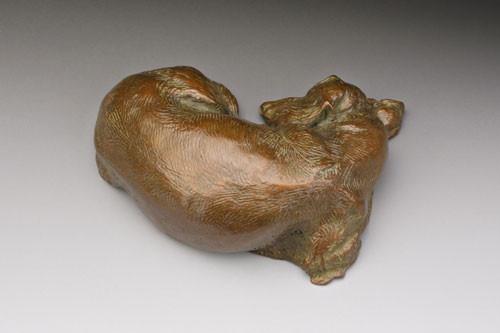 bronze dachshund sculpture by Joy Beckner