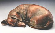 fine bronze sculpture of canines and figurative subject matter by Joy Beckner bronze sculptor