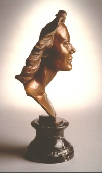 bronze dachshund sculpture by Joy Beckner