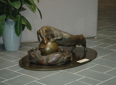 fine bronze canine sculpture