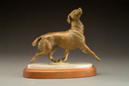 fine bronze Golden Retriever sculpture by Joy Beckner