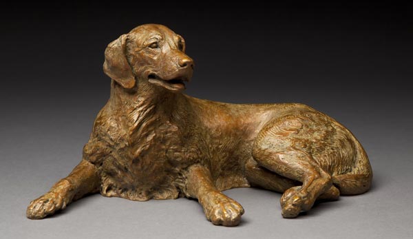 Bronze Golden Retriever Sculpture by Joy Beckner