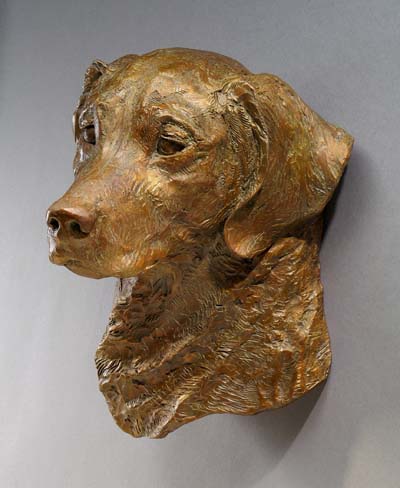 Bronze Canine Retriever Sculpture by Joy Beckner Sculptor