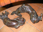 bronze canine sculpture by Joy Beckner