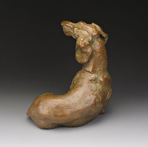 fine bronze Dachshund sculpture in miniature