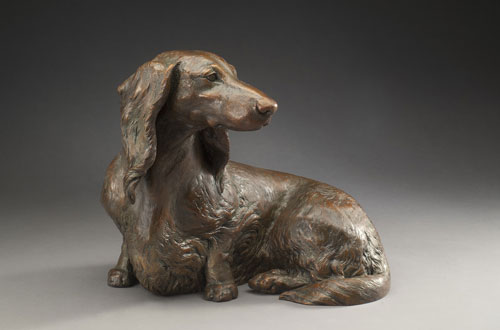 fine bronze canine sculpture by Joy Beckner