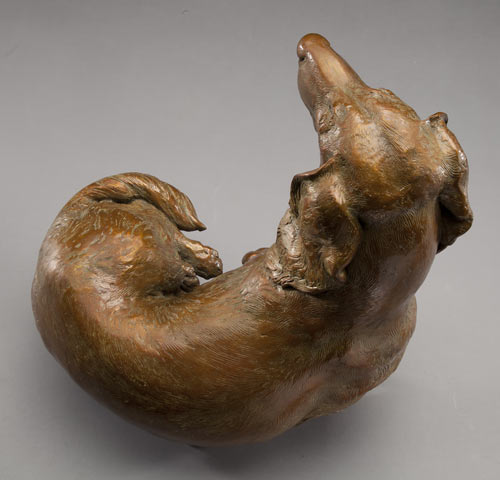 bronze canine Dachshund sculpture by Joy Beckner