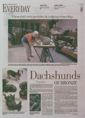 Dashshunds of Bronze - St. Louis Post Dispatch article featuring Joy Beckner and her Bronze Dachshunds