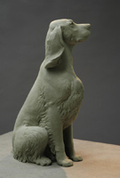 Click on this bronze Gordon Setter sculpture in progress to view large screen-size