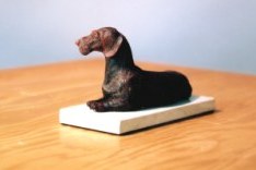 Joy Beckner canine sculpture in bronze