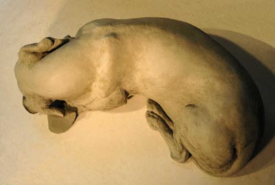 bronze dachshund sculpture by Joy Beckner