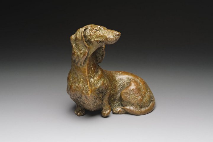 So Good To See You 1:6 Scale Long Dachshund Bronze Sculpture by Joy Beckner