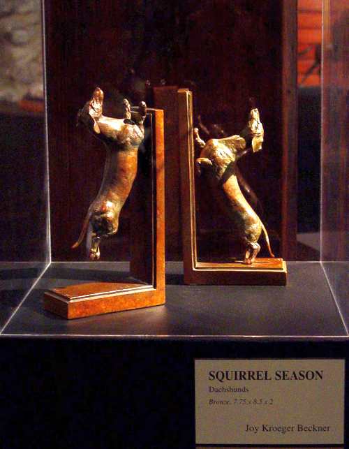 Squirrel Season-Smooth at Hiram Blauveldt Art Museum - Sculptor Joy Beckner