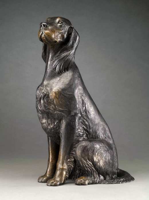 Big Heart bronze Gordon Setter sculpture by Joy Beckner