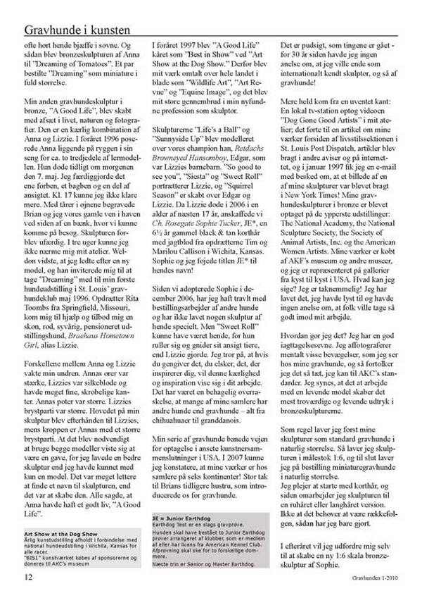 DGK Gravhunden - The Danish Dachshund Club Magazine, Clay to Collector page 12