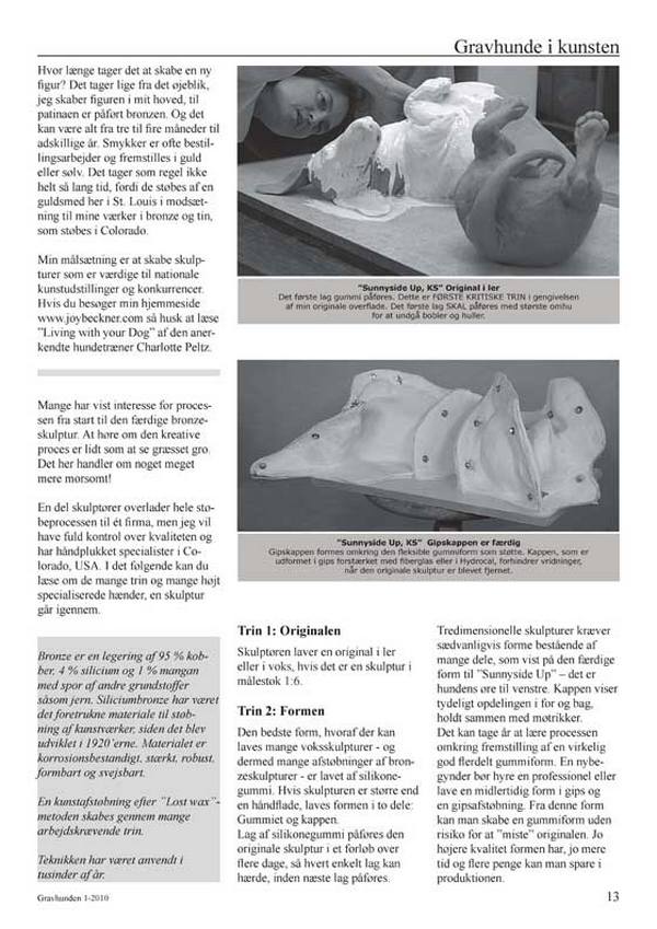 DGK Gravhunden - The Danish Dachshund Club Magazine, Clay to Collector; page 13