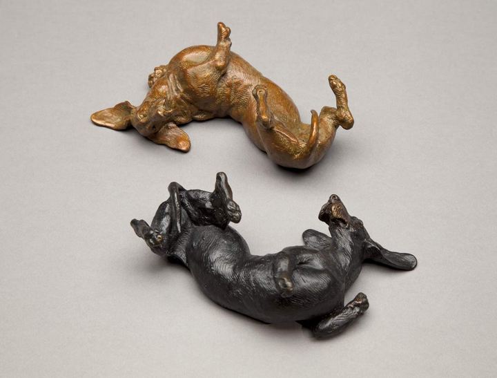 A Good Life 1:6 Scale Wire Dachshund Bronze Sculpture by Joy Beckner