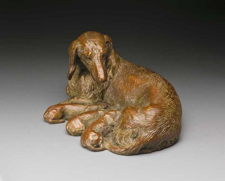 Deli's Open 1:6 Scale Long Dachshund Bronze Sculpture by Joy Beckner