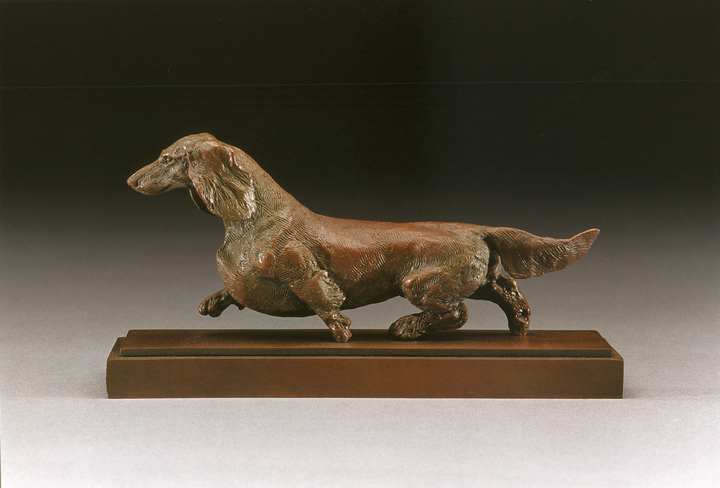 Dream Chaser 1:6 Scale Long Dachshund Bronze Sculpture by Joy Beckner