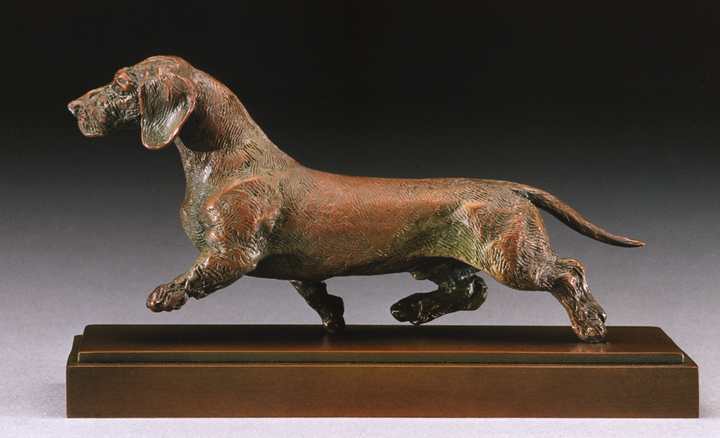 Dream Chaser 1:6 Scale Wire Dachshund Bronze Sculpture by Joy Beckner