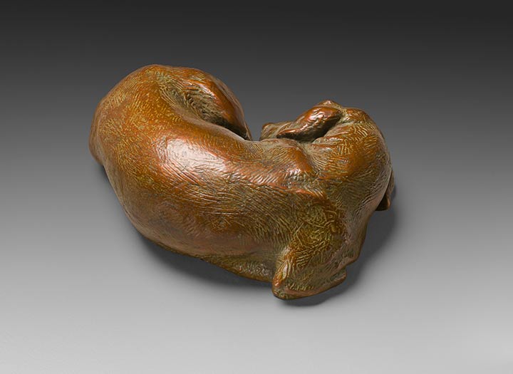 Sweet Dreams II 1:6 Scale Red Dachshund Bronze Sculpture by Joy Beckner