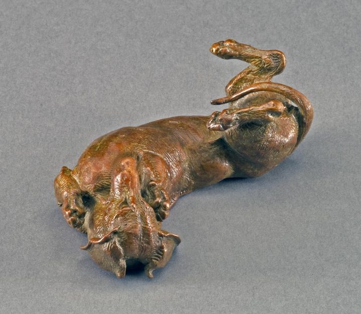 Sweet Roll 1:6 Scale Smooth Dachshund Bronze Sculpture by Joy Beckner