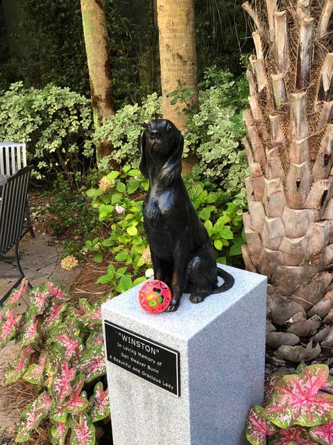 Big Heart bronze Gordon Setter sculpture by Joy Beckner