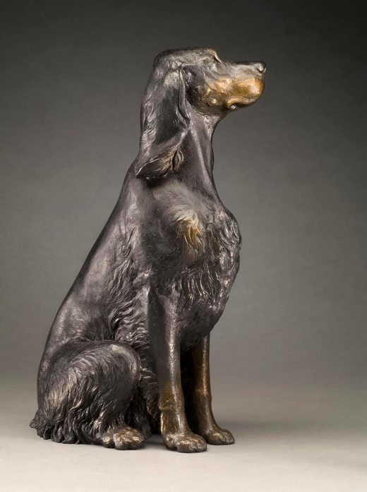 Big Heart bronze Gordon Setter sculpture by Joy Beckner