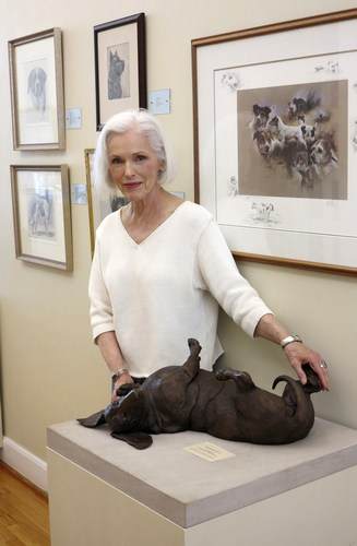 A Good Life, SS; Life-sized Smooth Dachshund Bronze Sculpture by Sculptor Joy Beckner