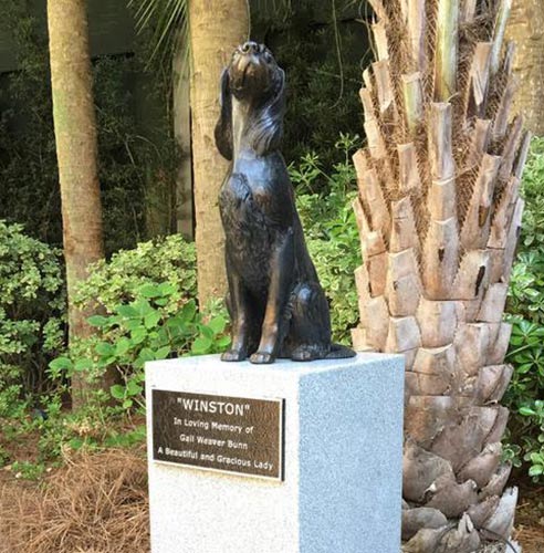 Big Heart bronze Gordon Setter sculpture by Joy Beckner